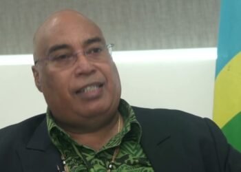 Mr. Beck in an exclusive interview with Gina Kekea (Tavuli News Reporter) on the Solomon Islands – China bilateral agreement.