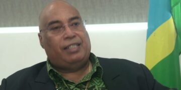 Mr. Beck in an exclusive interview with Gina Kekea (Tavuli News Reporter) on the Solomon Islands – China bilateral agreement.