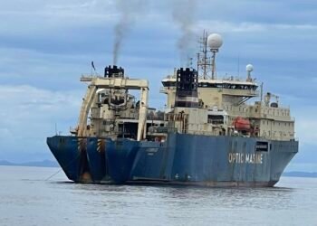 CS Lodbrog outside Honiara seafront