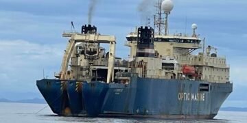 CS Lodbrog outside Honiara seafront