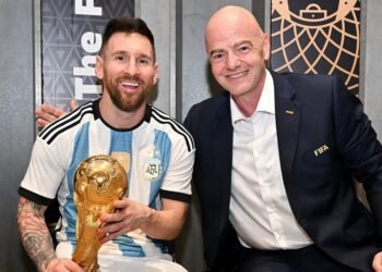 FIFA President and Lionel Messi