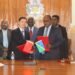 The People's Republic of China and Solomon Islands solidify cooperation through the signing of Exchange of Notes for the Auki road tar sealing project.