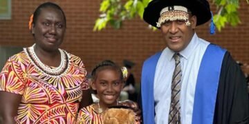 Dr. Derek Futaiasi, right, with his wife Kerryn Sogha and daughter Liz-Amarissah Futaiasi