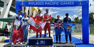 Fiji reached the podium alongside favourites Tahiti and New Caledonia in this new Pacific Games event. Photos: Aaron Ballekom, Pacific Games News Service