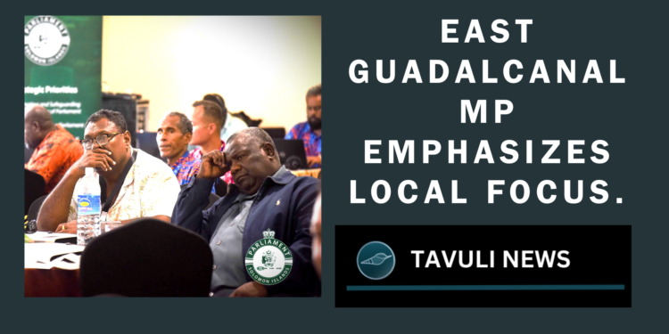 MP Bradley Tovosia stresses the importance of centering discussions on Solomon Islands' issues during the induction workshop.