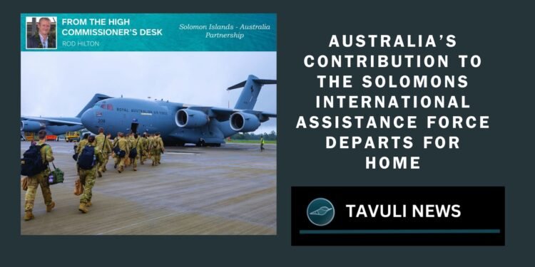 From the High Commissioners Desk - Rod Hilton