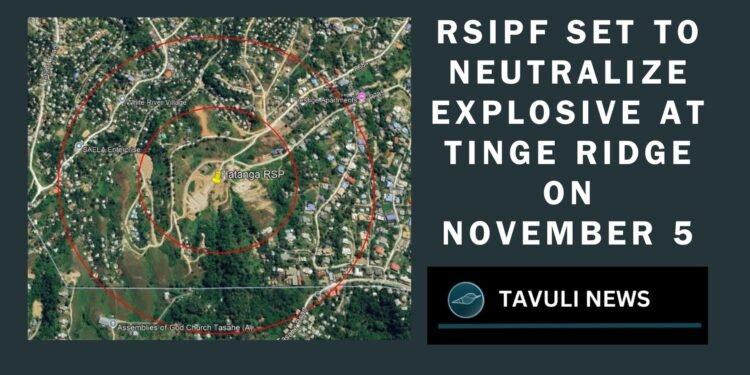 RSIPF Set to Neutralize Explosive at Tinge Ridge on November 5