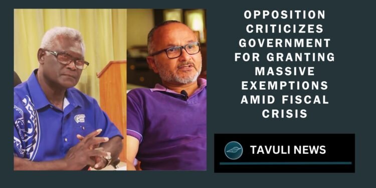 Opposition Criticizes Government for Granting Massive Exemptions Amid Fiscal Crisis