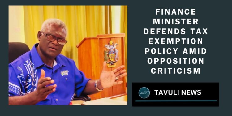 Minister of Finance Defends Tax Exemption Policy Amid Opposition Criticism