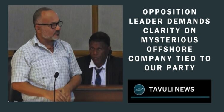 Opposition Leader Demands Clarity on Mysterious Offshore Company Tied to OUR Party