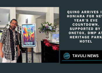Quino arrives in honiara for New Year’s Eve countdown, supported by OneTox, DMP at heritage park hotel