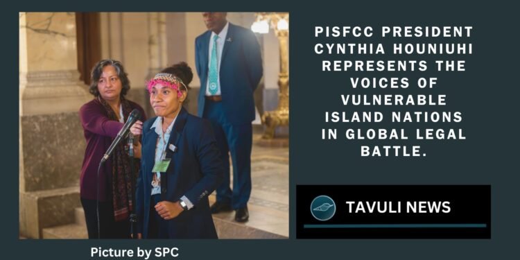 PISFCC President Cynthia Houniuhi represents the voices of vulnerable island nations in global legal battle.