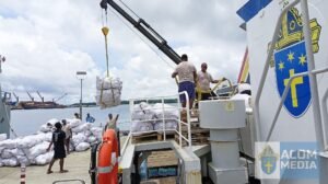 The Anglican Church of Melanesia (ACoM) today handed over disaster relief supplies at the Vanuatu Police Maritime Wharf, RVS Mala Base.