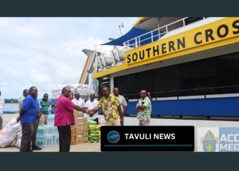 The Anglican Church of Melanesia (ACoM) today handed over disaster relief supplies at the Vanuatu Police Maritime Wharf, RVS Mala Base.