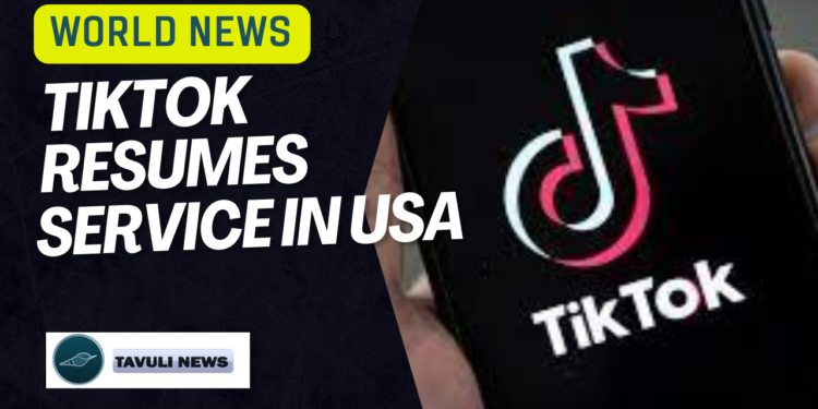 TikTok Resumes Service in US