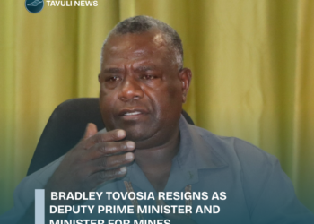 BRADLEY TOVOSIA RESIGNS AS DEPUTY PRIME MINISTER AND MINISTER FOR MINES