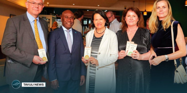 Officials at the launch included H.E Moses Kouni Mose, Cathrine West MP and UK Pacific Regional Trade Advisor Peter Harrington
