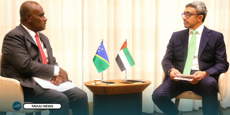 PM Manele in a meeting with His Highness Sheikh Abdullah bin Zayed Al Nahyan.