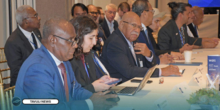 Prime Minister Jeremiah Manele, participated in a highlevel roundtable discussion at the 2025 Bloomberg Philanthropies Global Forum in New York - 𝘗𝘩𝘰𝘵𝘰 𝘣𝘺 𝘚𝘢𝘭𝘢𝘴𝘦𝘪𝘯𝘪 𝘔𝘰𝘤𝘦𝘪𝘸𝘢𝘪.