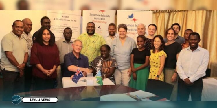 In photo: PS Health Ms. Pauline McNeil and DFAT Counsellor for Development Dr Tristan Amstrong together with DFAT Health team, SIAHP team and MHMS Executive