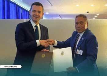 Minister of Foreign Affairs and External Trade of Solomon Islands, Peter Shanel and Minister of North Macedonia, Timčo Mucunski