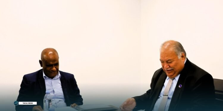 PM Manele as Forum Chair with PIF SG, Mr. Baron Waqa.