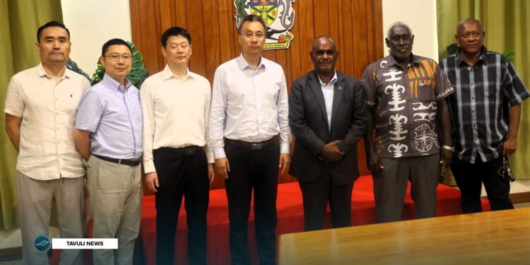 PM Manele, Hon. Chachabule and Hon. Rore with the visiting delegation from China