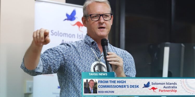 Outgoing Australian High Commissioner, His Excellency Rod Hilton giving his final remarks.