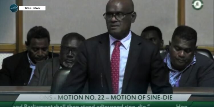 Prime Minister Jeremiah Manele in Parliament Today