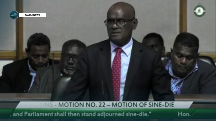 Prime Minister Jeremiah Manele in Parliament Today