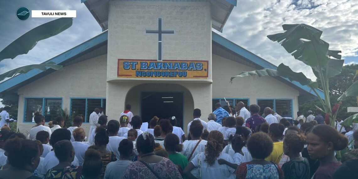 Part of congregation witnessing the opening of the church