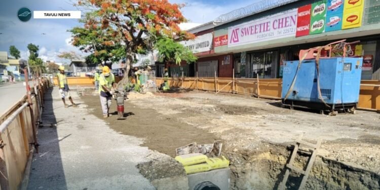 Current works on the site.