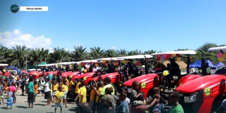 The 12 tractors handed over to the 12 Green Economic Zones in May this year.