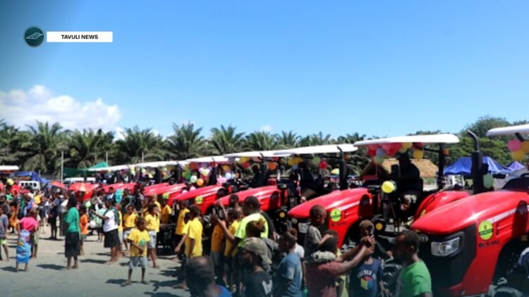 The 12 tractors handed over to the 12 Green Economic Zones in May this year.