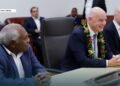 OFC President Lambert Maltock and FIFA President Gianni Infantino during their visit to Papaua New Guinea in 2023. (Photo FIFA)