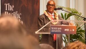 PM Manele presenting his opening statement