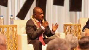  PM Manele responding to a question after delivering his address