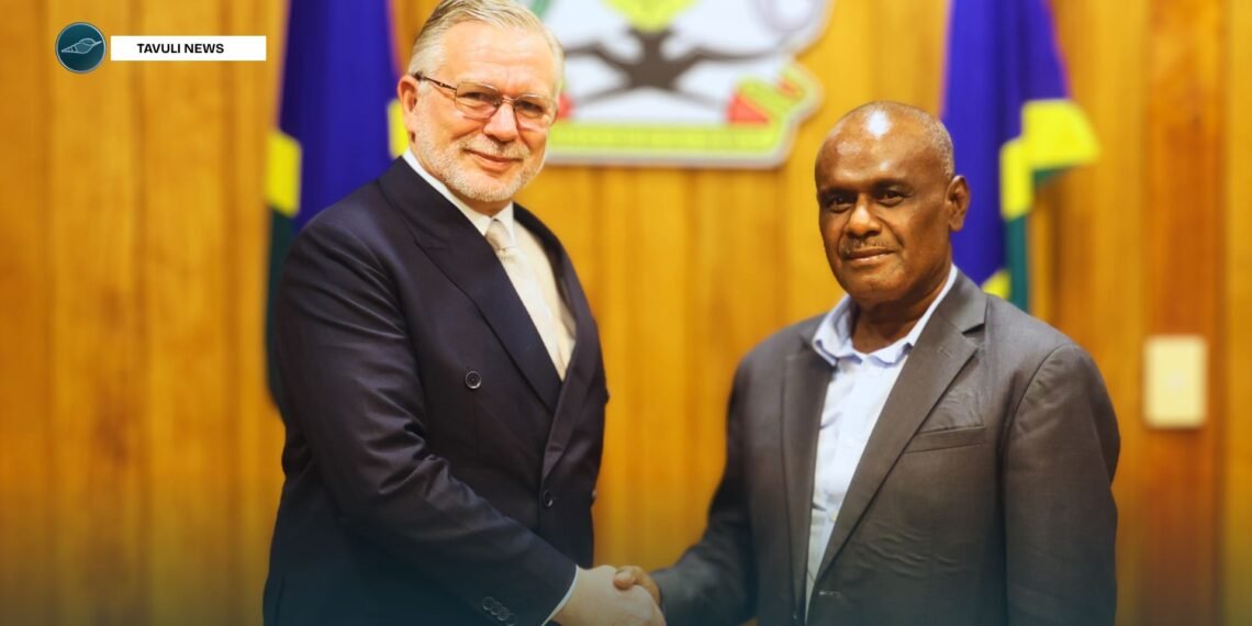 PM Manele and ADB Country Director, Anthony Gill