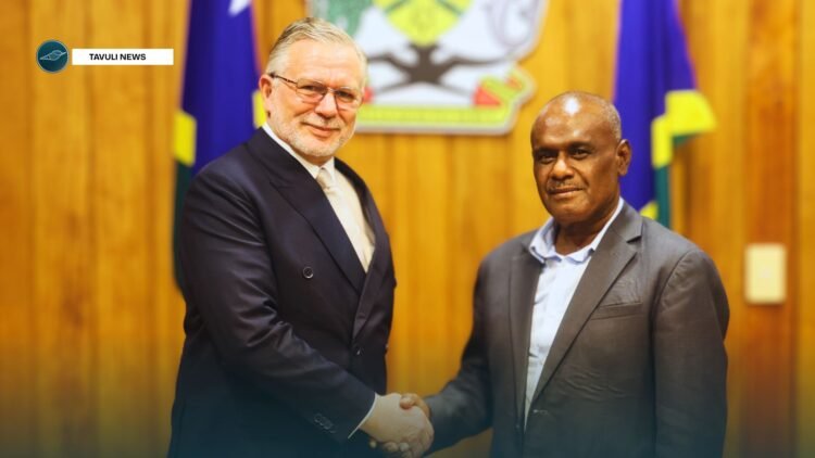 PM Manele and ADB Country Director, Anthony Gill