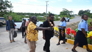 MoFT Permanent Secretary Mckinnie Dentana and officers welcoming key guests to the venue.