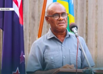 Prime Minister Jeremiah Manele delivers remarks during the Waitangi Day Reception.