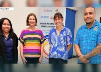 In attendance during the launch were (from left): Senior Health Advisor for the Australian High Commission Ms Zina Fefera, WHO Regional Office for the Western Pacific Rehabilitation and Assistive Technology Consultant Ms Pauline Kleinitz, The Fred Hollows Foundation Pacific & Timor-Leste Country Manager, Sara Webster, and The Fred Hollows Foundation NZ Senior Administrative Manager, Kaitu A. Aisake. Photo: WHO/Ruel Serrano