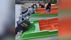 First six of the eleven boats that were handed over last week are fitted with 40hp engines
each.