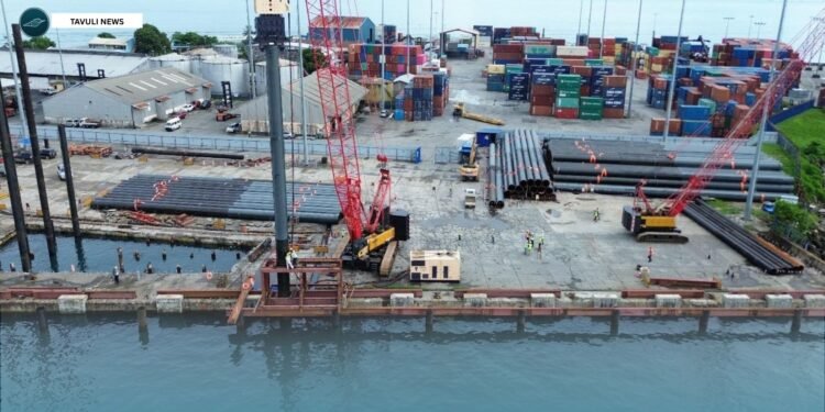 Piling Works Begin at Honiara International Wharf
