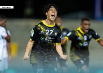 Sota Higashide's stoppage-time penalty gave Solomon Kings a crucial 3-2 victory over Vanuatu United at HFC Bank Stadium