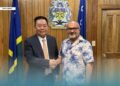 Solomon Islands Prime Minister, the Hon. Matthew Wale (right) with Mr Mingqing Gao, Chairman of Wanguo Gold Group and Gold Ridge Mining Limited