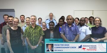 High Commissioner Roach with PS Karen Galokale and other senior officials at a recent meeting to take forward Australia’s support for the expansion of the RSIPF.