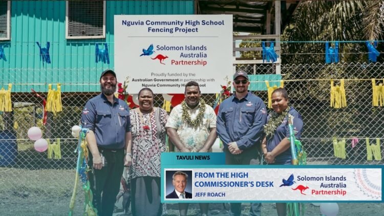The new fencing around the campus of Nguvia Community High School,
Guadalcanal Province is helping to ensure that students and teachers feel safe and
secure and protecting the school property.