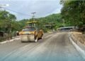​ Road Construction Progress in Auki Town: Bitumen Spraying and Prime Coat Application Underway