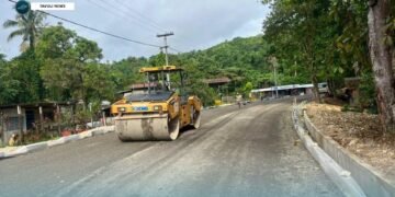  Road Construction Progress in Auki Town: Bitumen Spraying and Prime Coat Application Underway